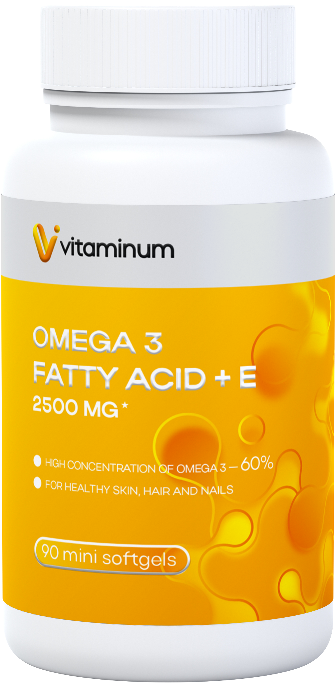  Vitaminum ОМЕГА 3 60% + витамин Е (2500 MG*) 90 капсул 700 мг  в Шадринске