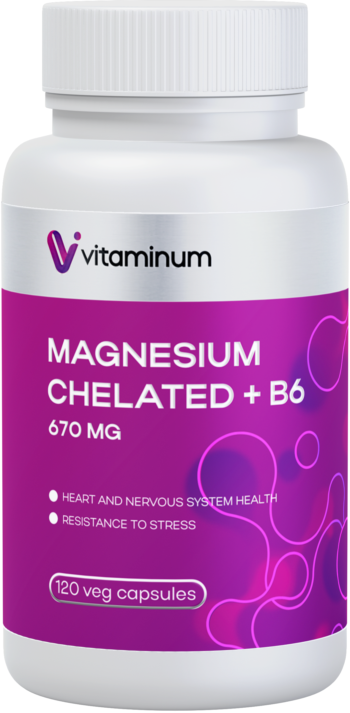  Vitaminum МАГНИЙ ХЕЛАТ + витамин В6 (670 MG) 120 капсул 800 мг  в Шадринске